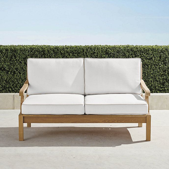 Cassara Loveseat with Cushions in Natural Finish | Frontgate | Frontgate
