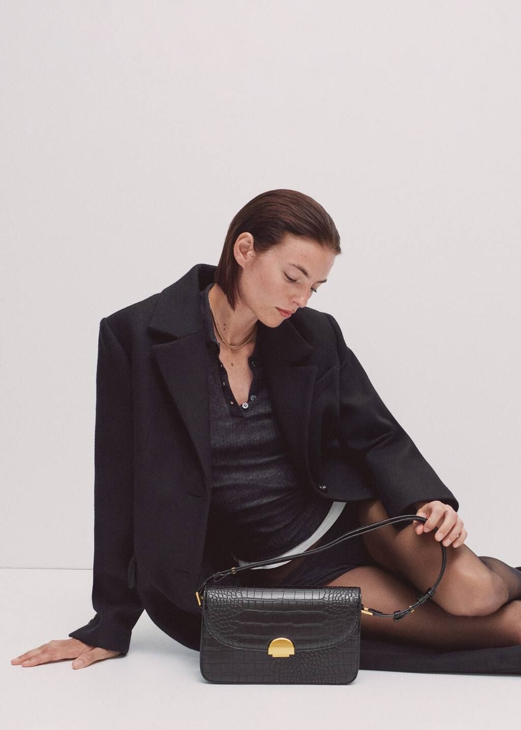 Rectangular croc-effect bag | MANGO (US)