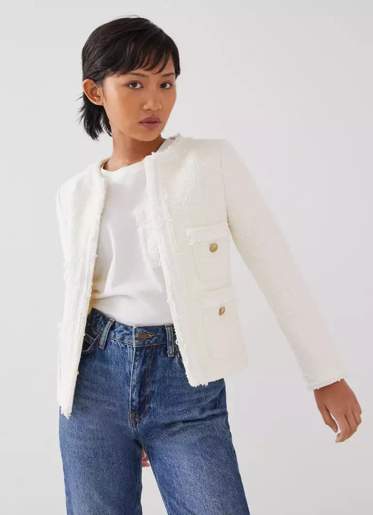 Charlie Petite Ivory Tweed Jacket | L.K. Bennett (UK)