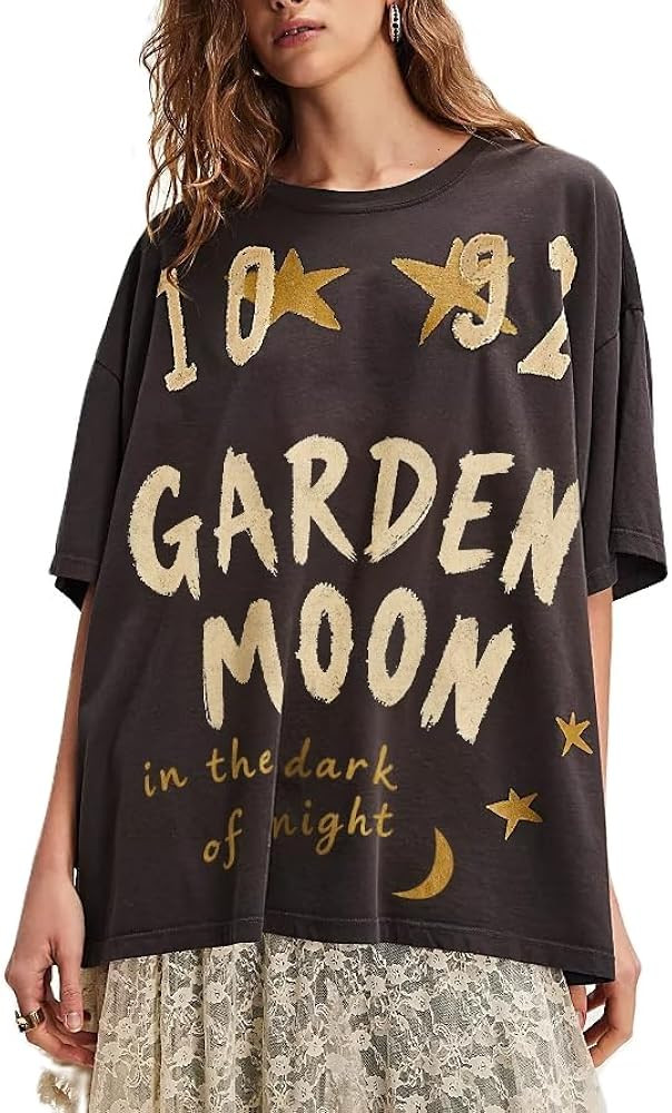 Oversized Graphic Shirt for Teens Girl Women Y2K Short Sleeve Floral Baggy Tops Preppy Vintage Ae... | Amazon (US)