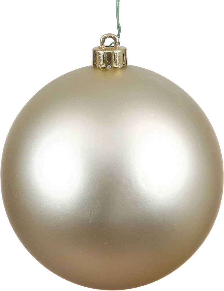 Vickerman Drilled UV Matte Ball Ornaments-6 Per Bag, 4-Inch, Champagne | Amazon (US)