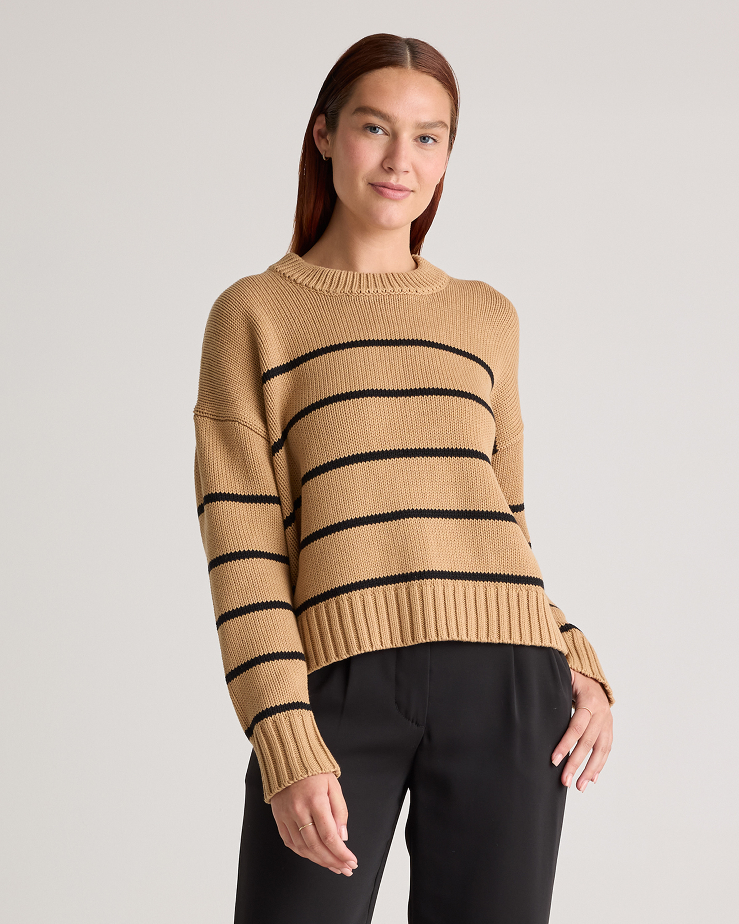 100% Organic Cotton Striped Crew Sweater | Quince