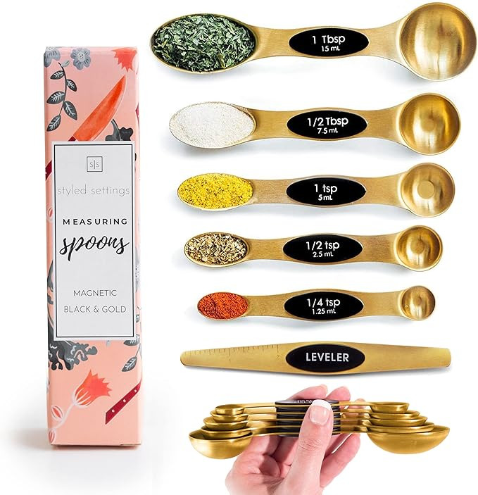 Magnetic Measuring Spoons Set - Stainless Steel Measuring Spoons - Magnetic Measuring Spoon Set, ... | Amazon (US)