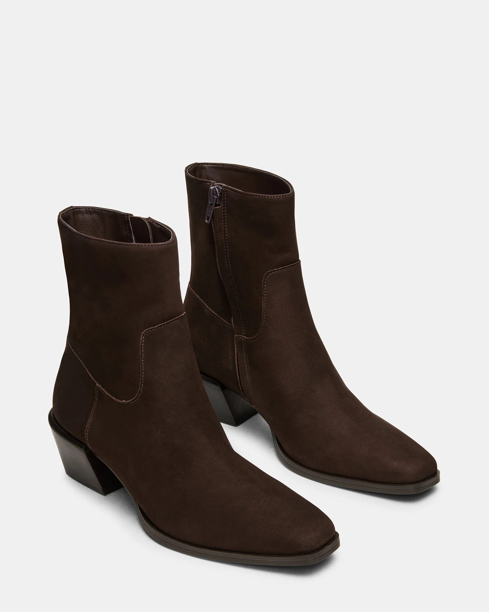 DANEY Brown Suede Square-Toe Women's Ankle Boot | Steve Madden (US)