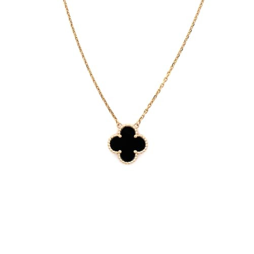 Van Cleef & Arpels, Pre-Loved Vintage Alhambra Pendant Necklace 18K Yellow Gold and Onyx, Yellow Gold | Amazon (US)