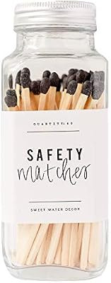 Sweet Water Decor Black Safety Matches - Glass Jar | 60 Strike On Bottle Matches Vintage Matches ... | Amazon (US)