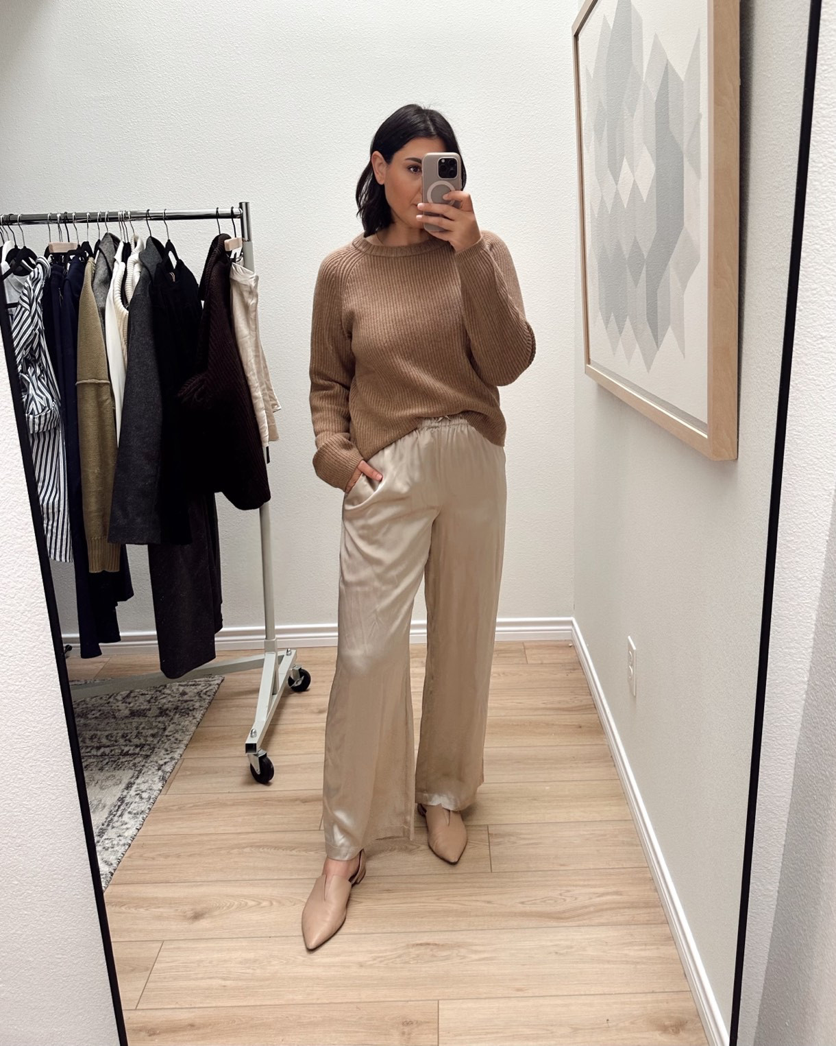 This is their  mongolian cashmere sweater and it’s a thicker and more textured / ribbed version of the other sweater. It runs looser / fits more relaxed. I bought the large because I like my sweater loos but it is a TTS fit. It’s heavier weight than the other one and feels very luxe.

Oh and it pairs so well with this pair of silk pants! I am in the large (they run TTS but I wanted more length / looser fit at waist.) 

 #LTKFindsUnder100