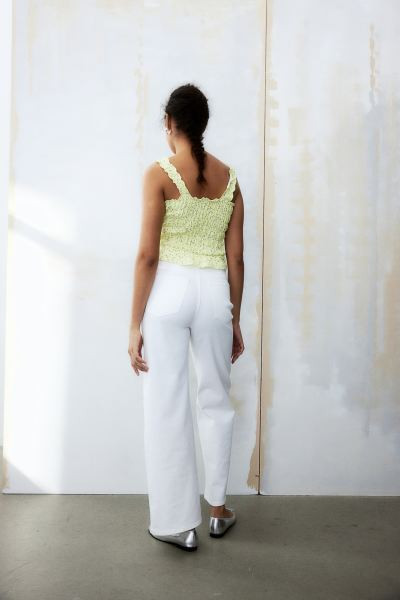 Wide-leg Twill Pants - High waist - Long - Black - Ladies | H&M US | H&M (US + CA)