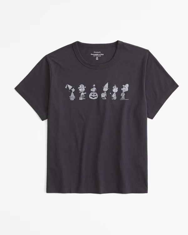 Women's Short-Sleeve Peanuts Graphic Skimming Tee | Women's New Arrivals | Abercrombie.com | Abercrombie & Fitch (US)