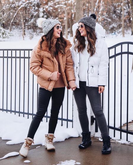 Our first snow day of 2023! ❄️ Is it snowing where you live? We had the best day seeing @traceydoeshair at her fabulous salon @lotusandjuneokc! She’s the sweetest and so talented too. 🥰 These cozy jackets are from last year however we linked some similar ones that are on major sale! These boots are such a versatile winter shoe and y’all know we always love a great pom Pom hat. 🛍 Shop it all via the LTK app or head to our link in bio. Have a great day! ~ L & W 

#LTKunder50 #LTKsalealert #LTKstyletip