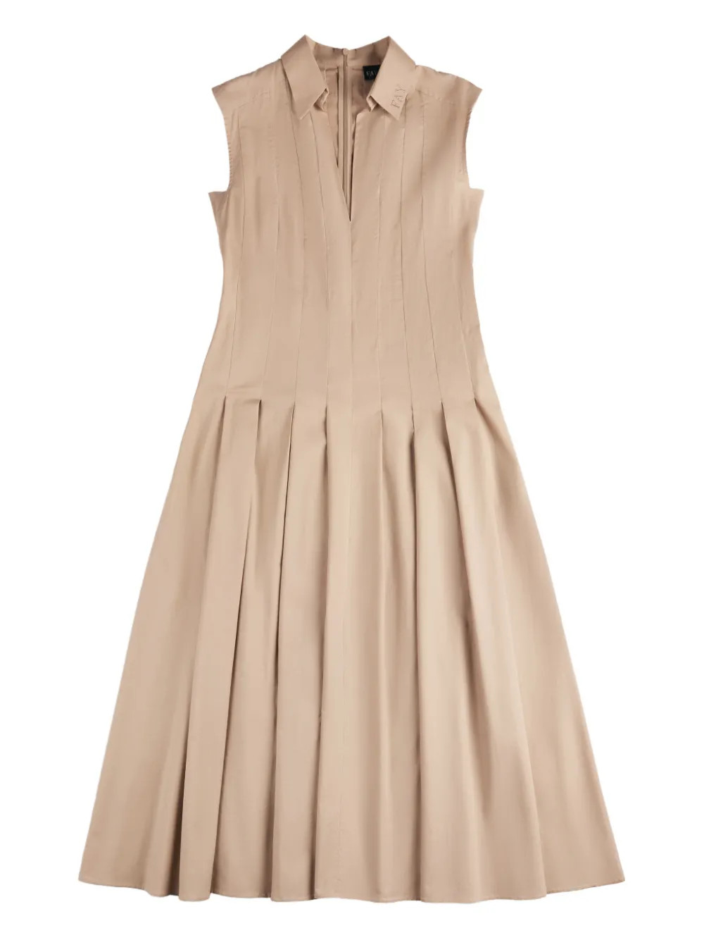 Fay Pleated Sleeveless Midi Dress | Neutrals | FARFETCH UK | Farfetch Global