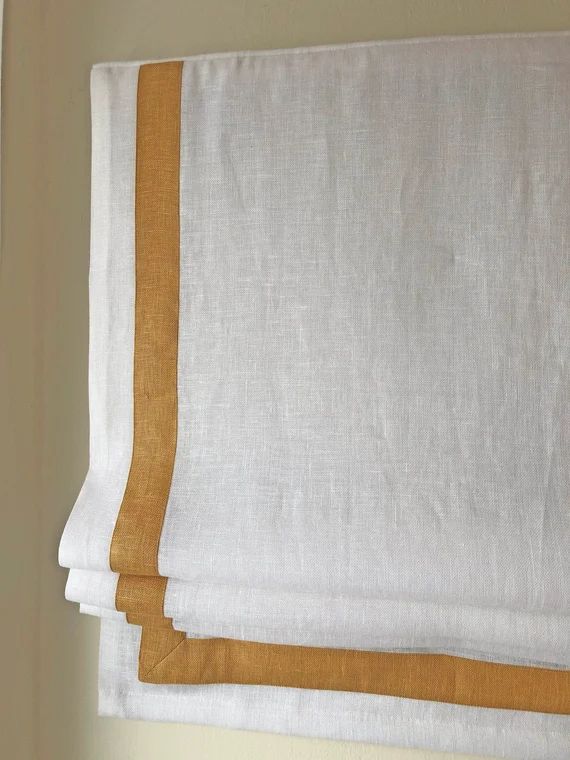 Linen Roman Shade Relaxed Roman Shade cordoba Snowflake | Etsy | Etsy (US)