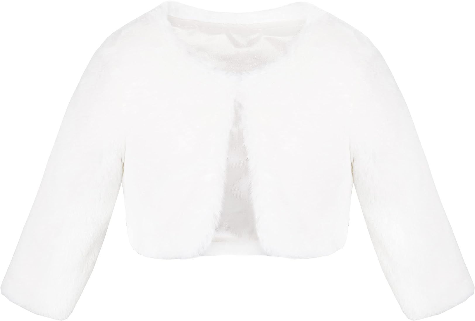 Amazon.com: Lilax Girls Cozy Faux Fur Bolero Jacket Shrug (6, White) : Clothing, Shoes & Jewelry | Amazon (US)