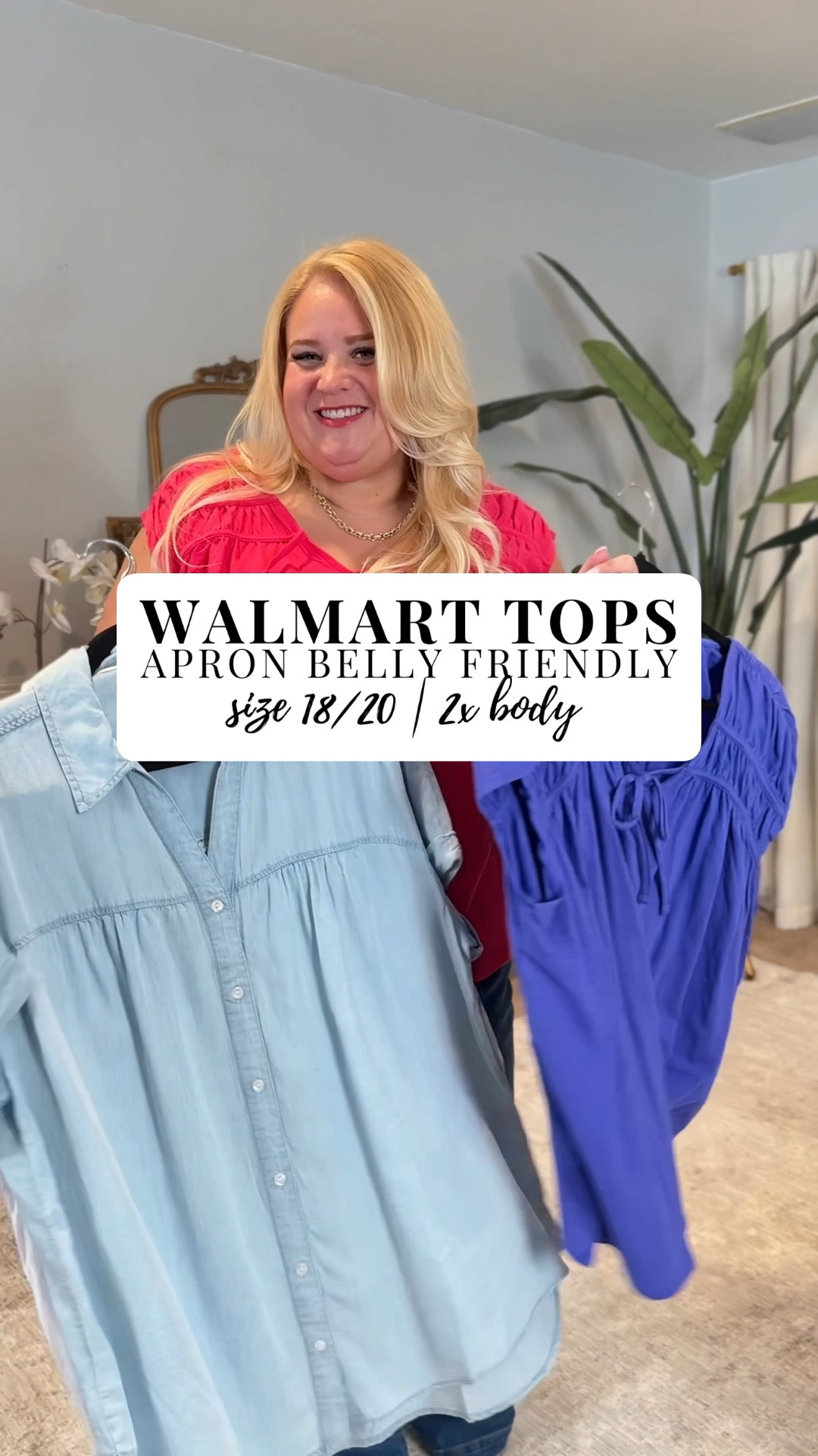 Size up in these tops 
Jeans 20 - stretchy 


Apron belly friendly walmart shirts
Cover the tummy

#LTKStyleTip #LTKPlusSize #LTKFindsUnder50