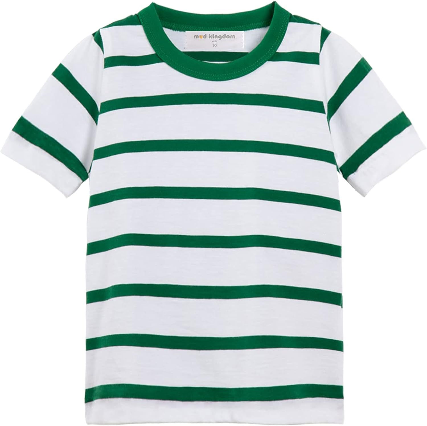Mud Kingdom Unisex Boys T-Shirts Stripe Cotton Short Sleeve Tees Crew Neck Tops | Amazon (US)