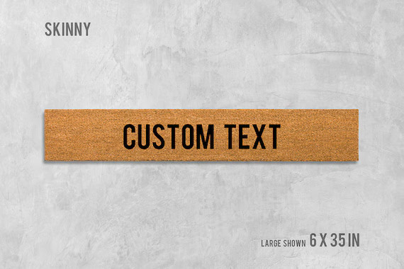 Custom Text Skinny Doormat, Custom Door Mat, Custom Doormat, Housewarming Gift, Birthday Gift, Fu... | Etsy (US)