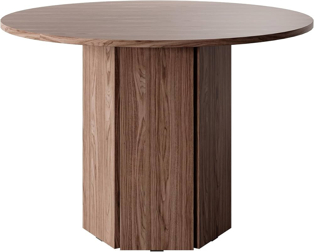 Selsey Table À Manger Ronde 110 cm pour 4 Personnes Table De Cuisine Bureau Noix Wisconsin Hexa | Amazon (FR)