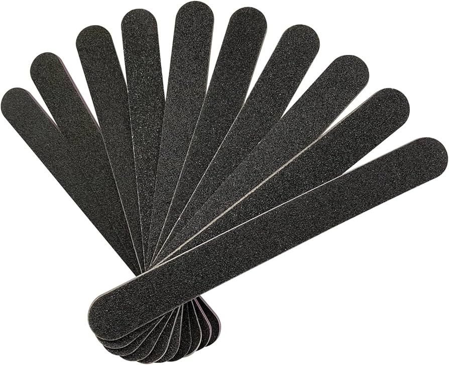 Nail File 10 PCS Professional Double Sided 100/180 Grit Nail Files Emery Board Black Manicure Ped... | Amazon (US)