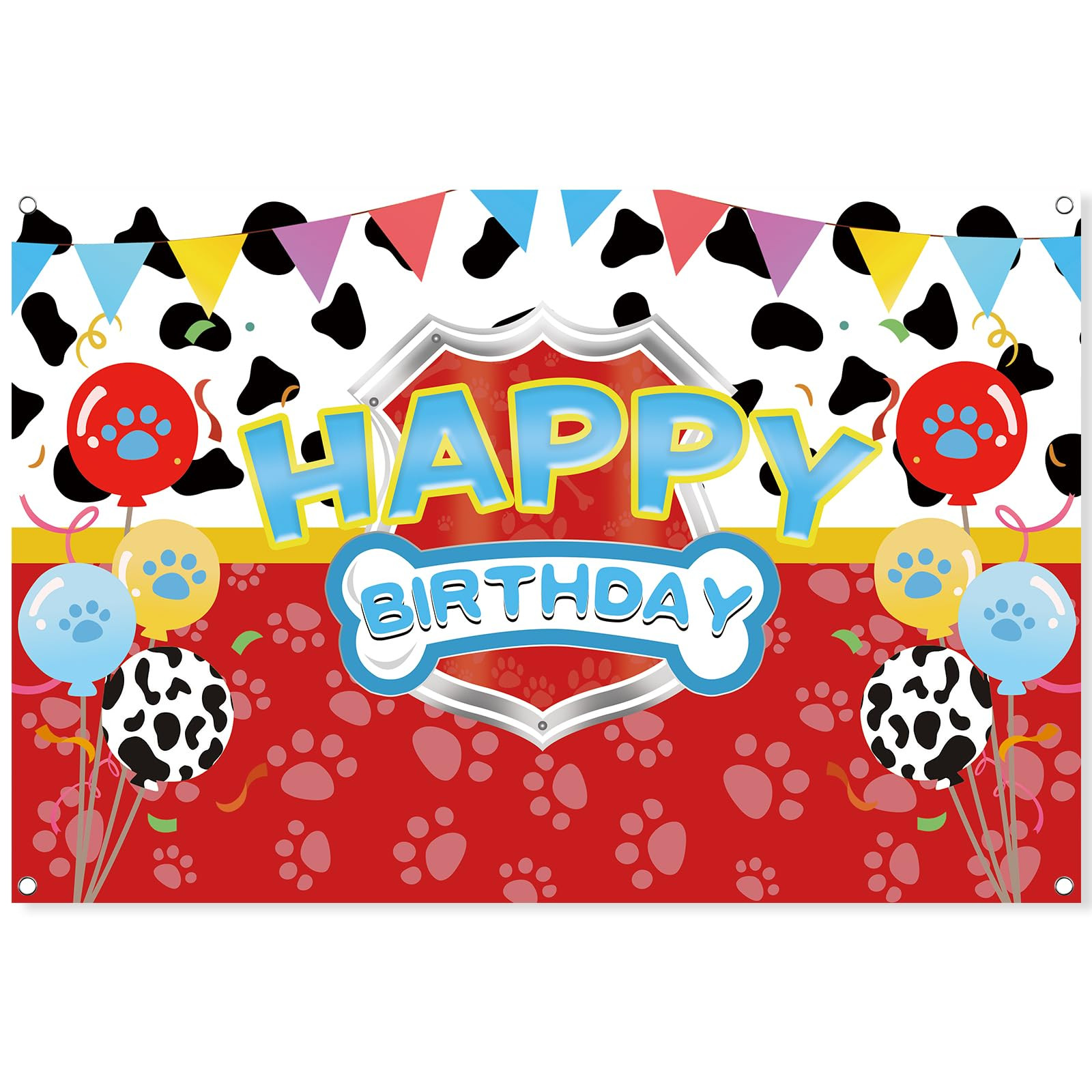 5x3ft Red Dog Paw Birthday Party Backdrop Bday Photography for Baby Shower Boy Girls Happy Birthd... | Amazon (US)