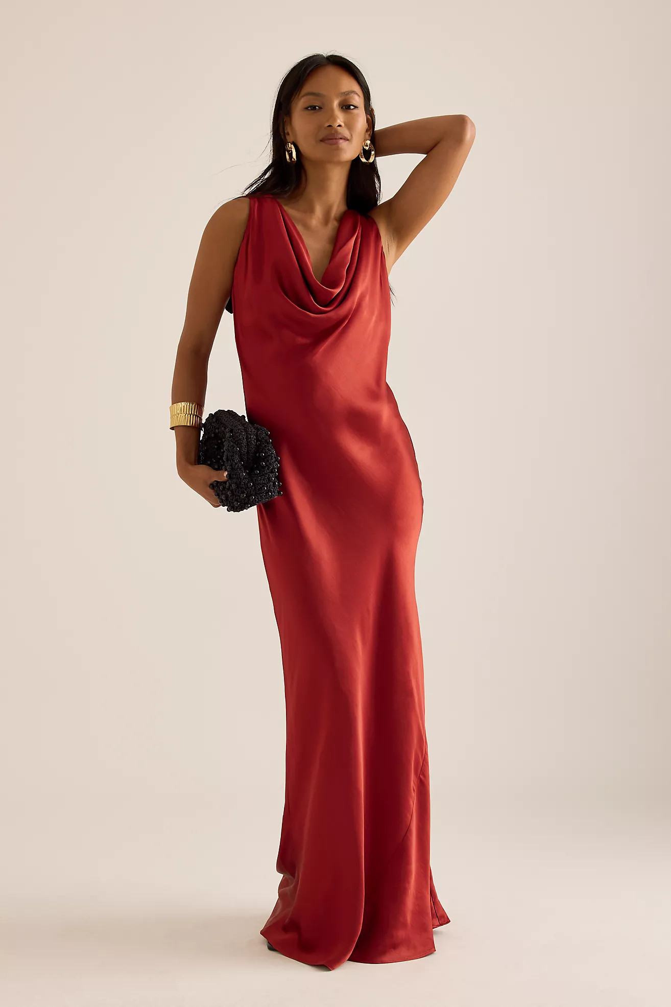 By Anthropologie Gracie Cowl-Neck Maxi Slip Dress | Anthropologie (UK)