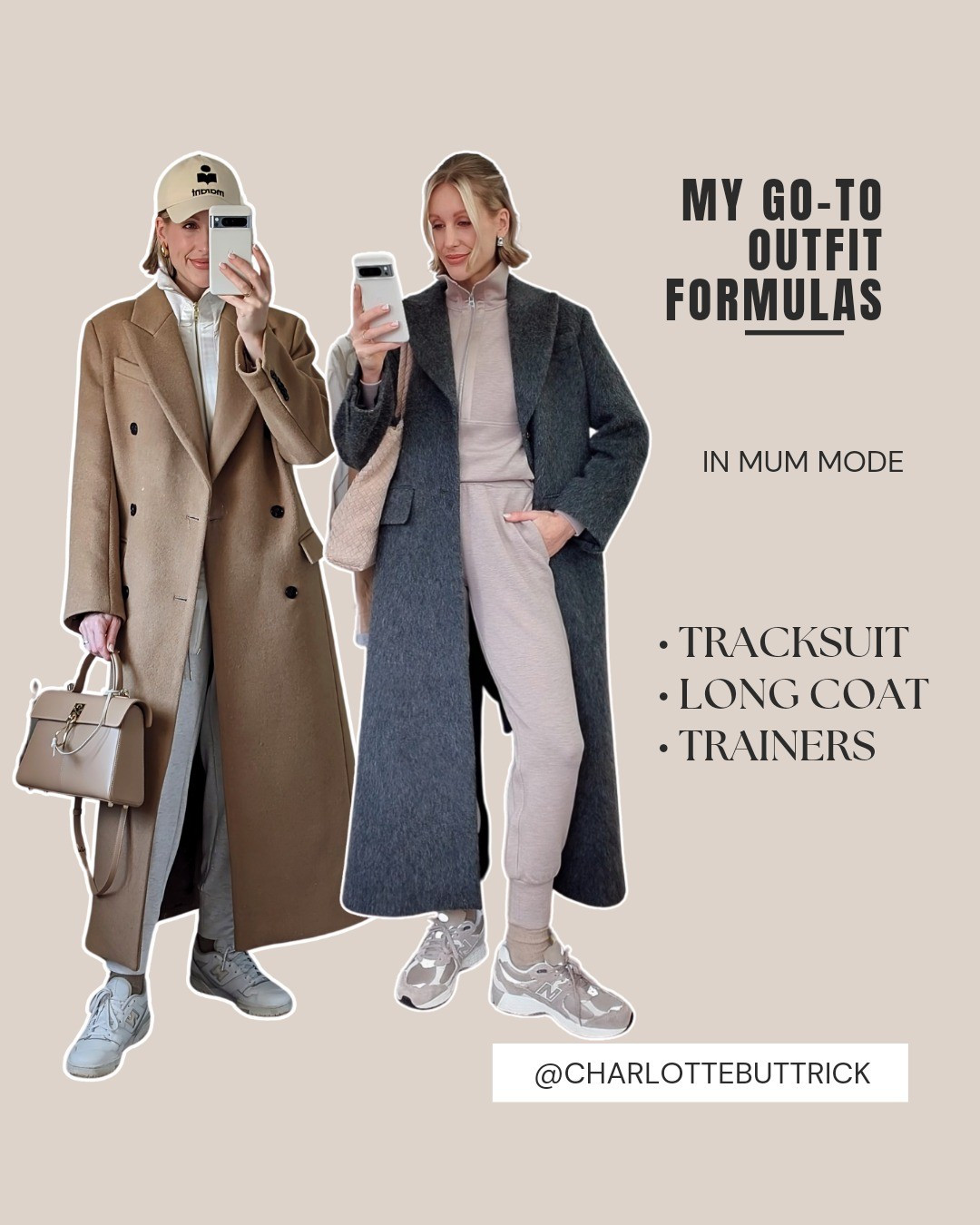 Go to outfit formulas from my capsule wardrobe:Mum outfits / nursery and school run:TracksuitLong coatTrainers 

#LTKeurope #LTKstyletip #LTKSeasonal