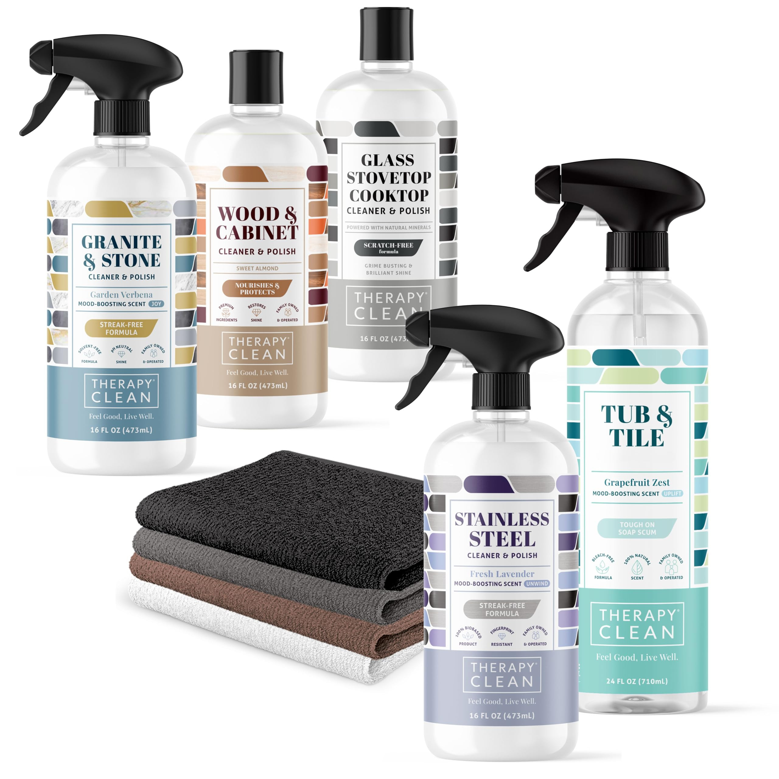 Therapy Clean Home Essentials Bundle - Cleaning Supplies Bundle Kit New Home - House Cleaning Kit... | Amazon (US)