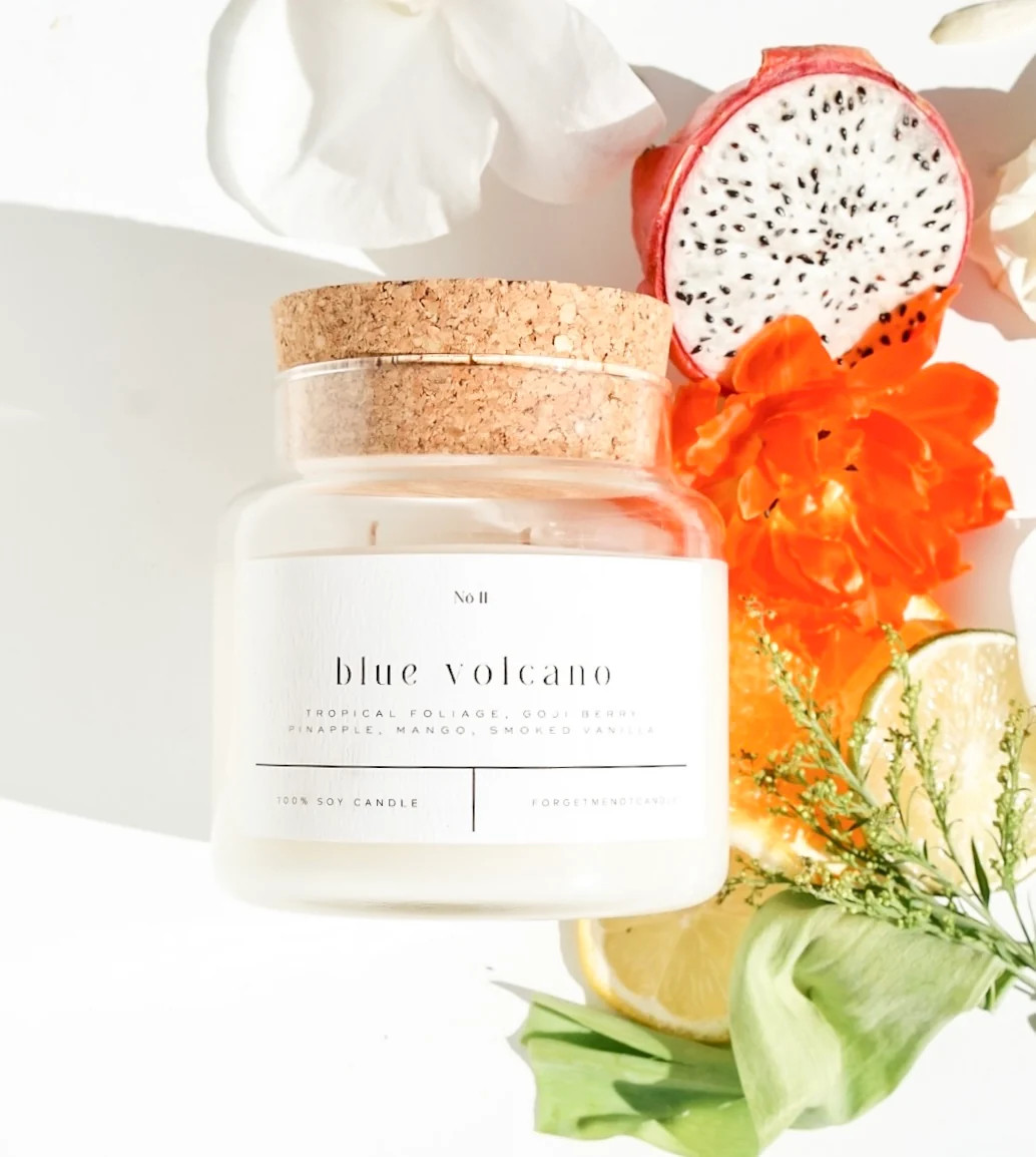 100% Soy Candles Handpoured | 22 oz Standard Glass Candle | Forget Me Not Candle