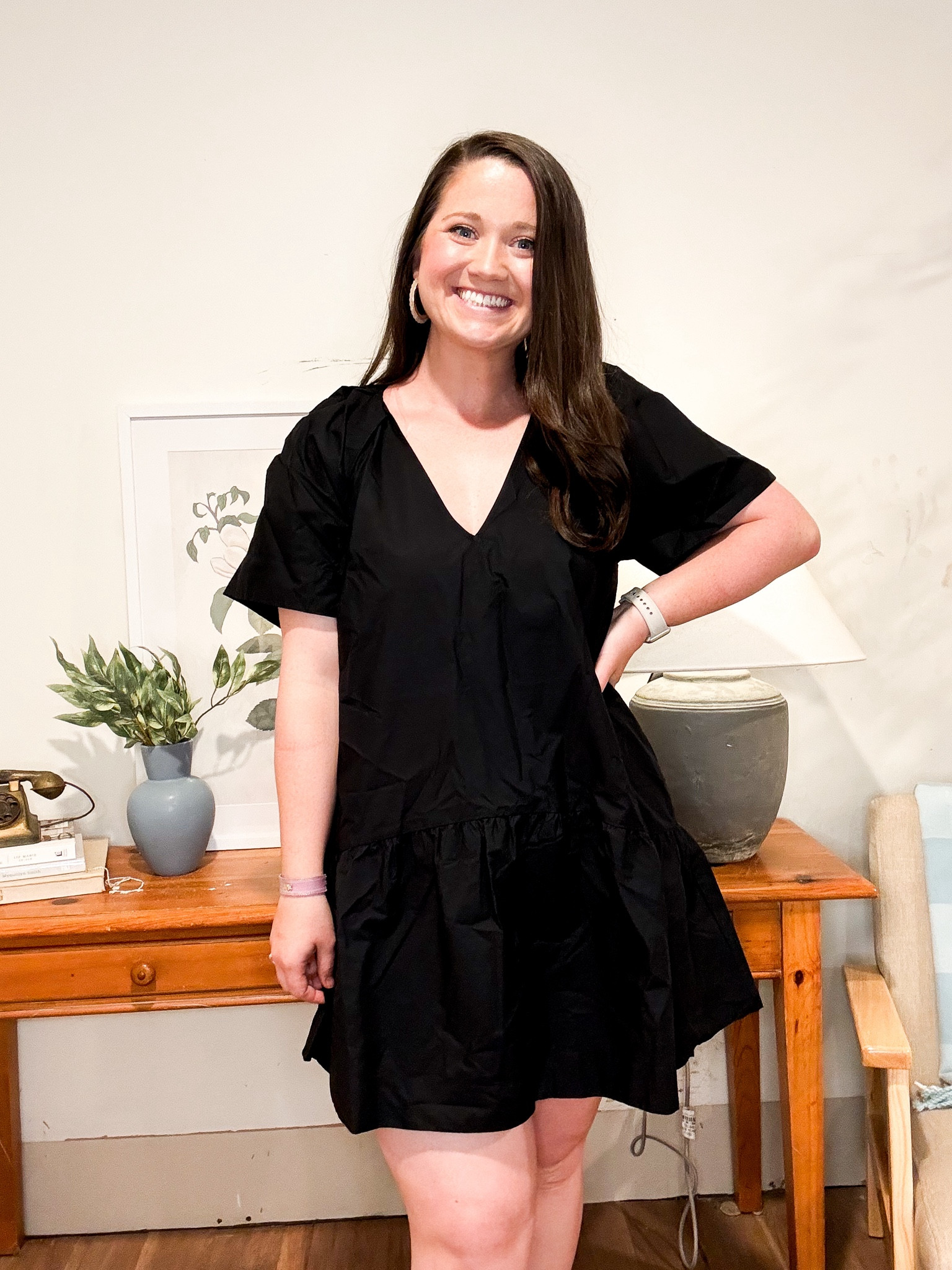 Black dress. Poplin dress. Target outfit. Spring outfit. Summer outfit 