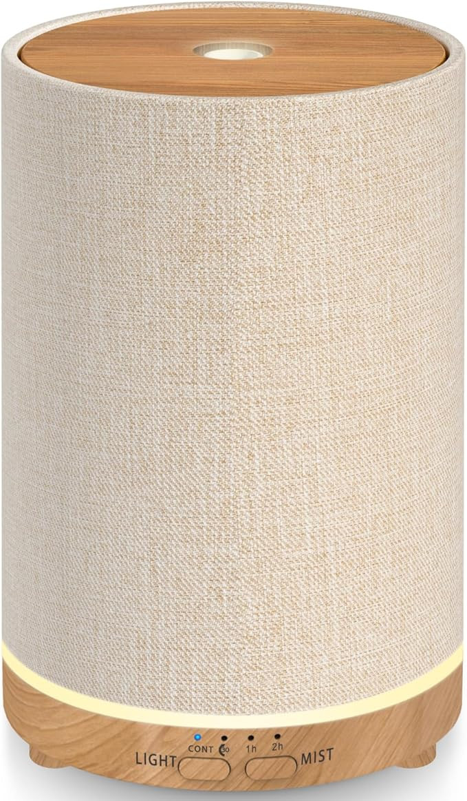 URPOWER 100ML Essential Oil Diffusers for Home with Linen Cover 7 Color Changing Lights, Timer & ... | Amazon (US)