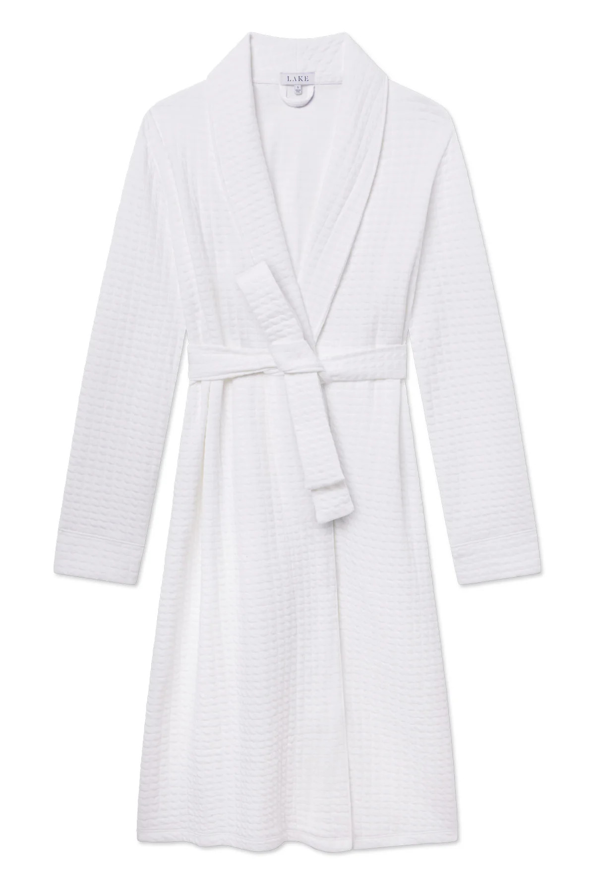 Jacquard Spa Robe in White | Lake Pajamas