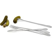 Pickle Forks Olive Fork pickle grabber,pickle picker for the jar,Cocktail Forks,Set of 4,long handle | Amazon (US)