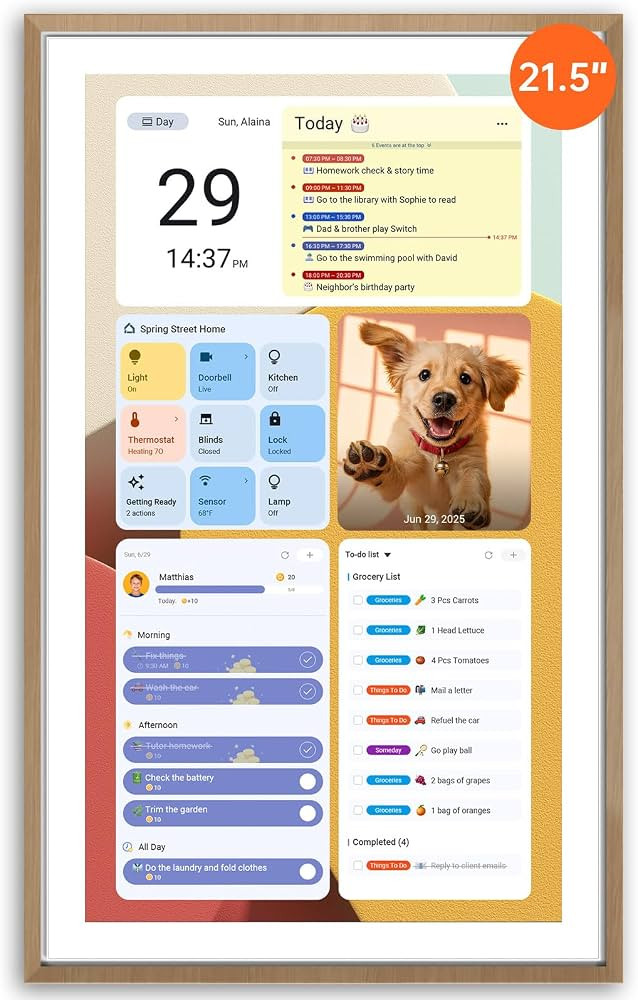 Apolosign 21.5-inch Digital Calendar & Smart Family Wall Planner, No Subscription, Calendar & Das... | Amazon (US)