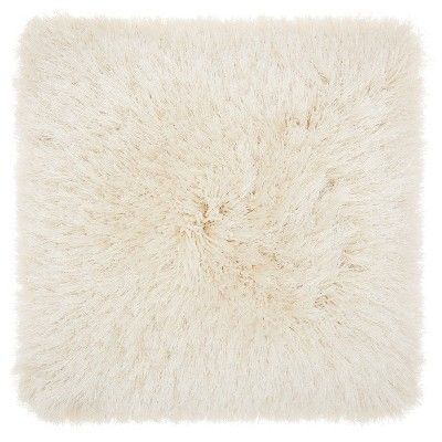 Yarn Shimmer Shag Square Throw Pillow Cream - Mina Victory | Target