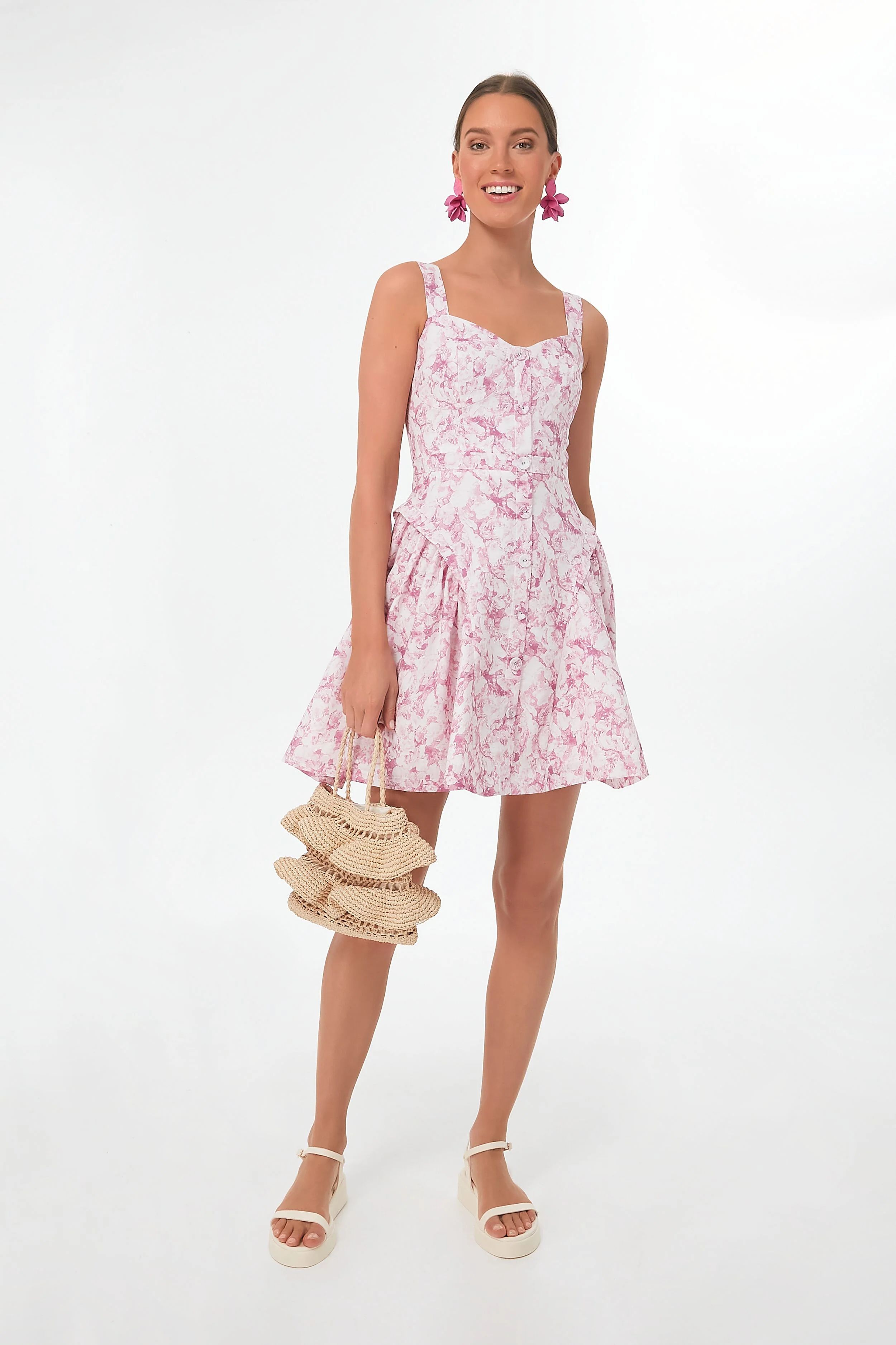 Pink Abstract Floral Rosemary Mini Dress | Tuckernuck (US)