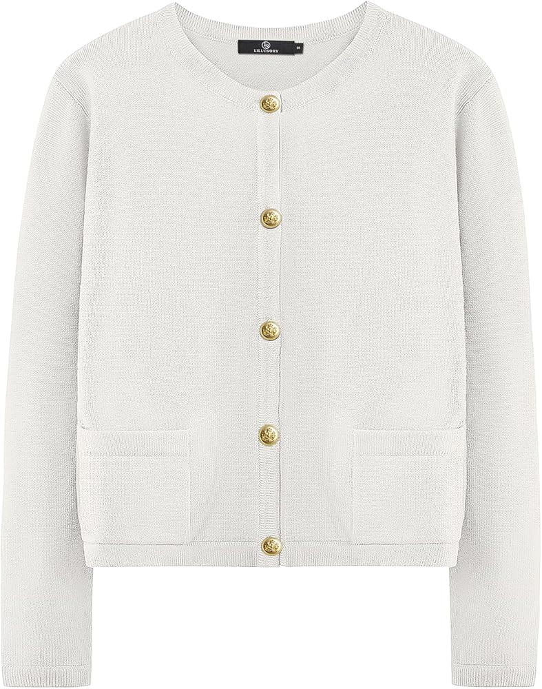 LILLUSORY Women Cardigan Sweaters Fall Outfit Clothes Fashion Cropped Jackets Trendy 2026 Casual ... | Amazon (US)