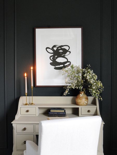 A little vintage style writing desk with modern art in our guest bedroom  

#LTKhome #LTKHoliday #LTKSeasonal