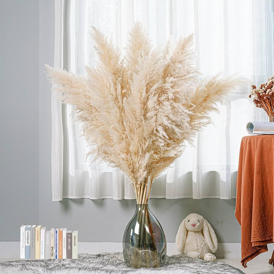 10 Stems 40 inch Pampas Grass Decor Tall - Natural Large Pompas Grass, Dried Flowers Bouquet for ... | Amazon (US)