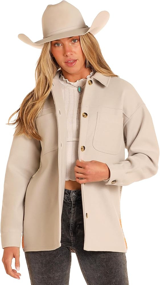 Rock & Roll Denim Women's Aztec Knit Shirt Jacket | Amazon (US)