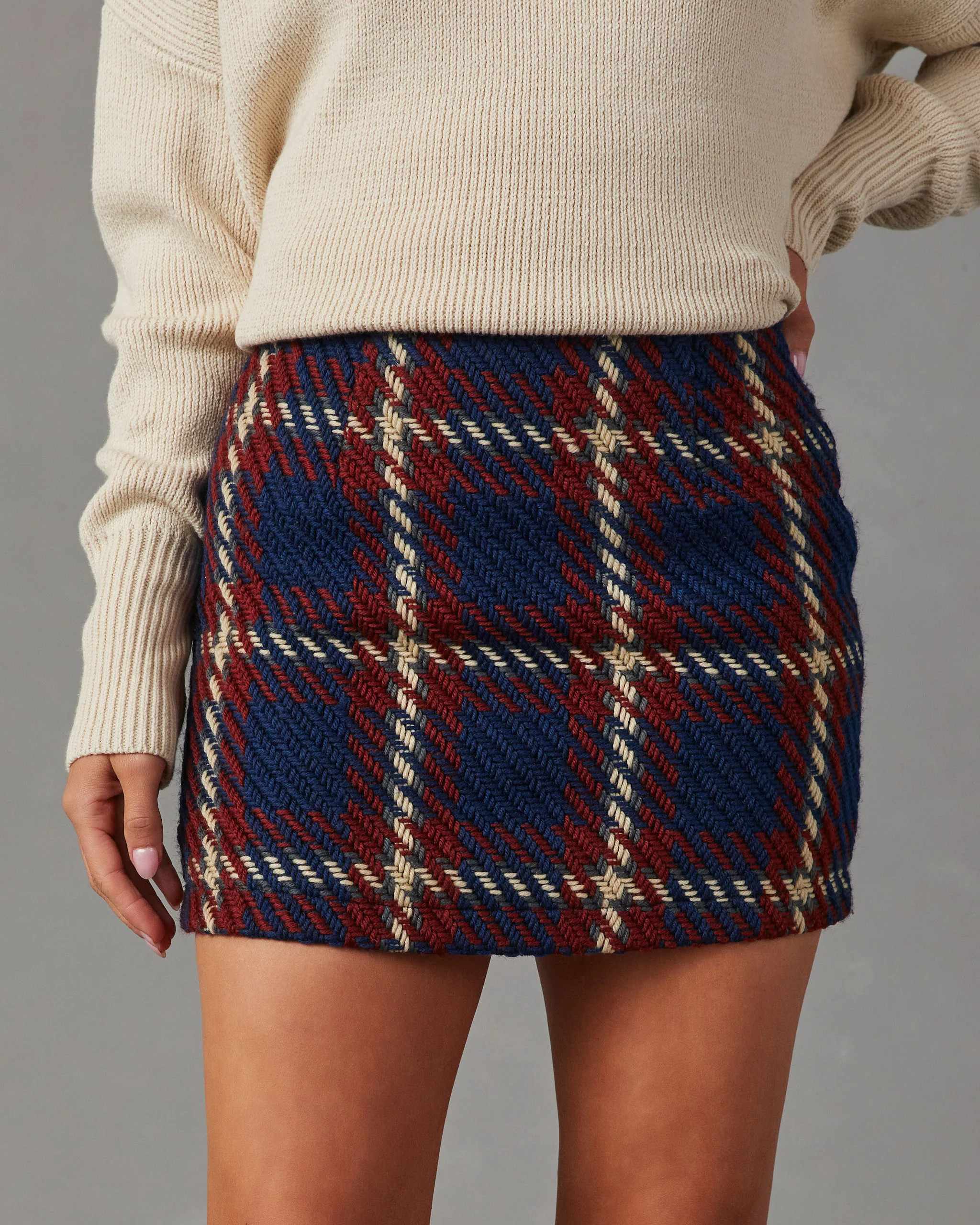 Linden Plaid Knitted Mini Skirt | VICI