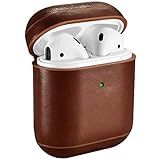 AirPods Leather Case, ICARER Genuine Leather AirPod case with Keychain and Led Light for Apple Ai... | Amazon (US)