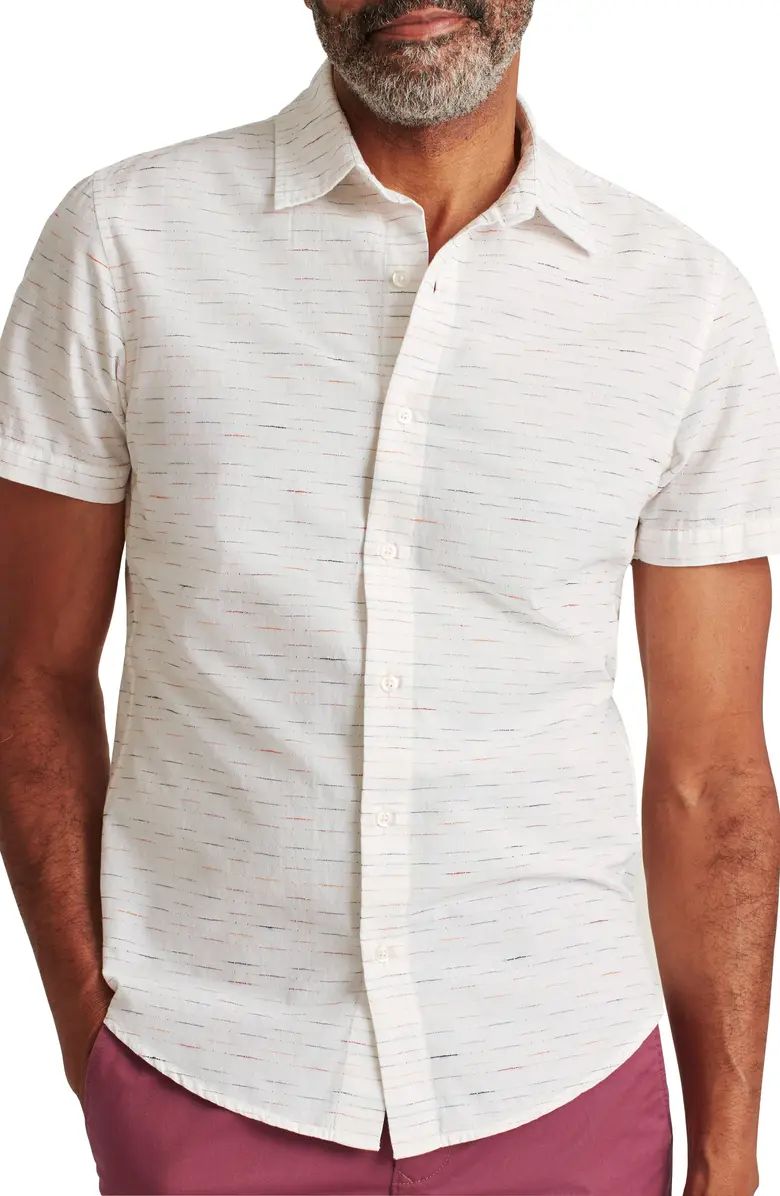 Riviera Slim Fit Slub Stripe Madras Short Sleeve Button-Up Shirt | Nordstrom