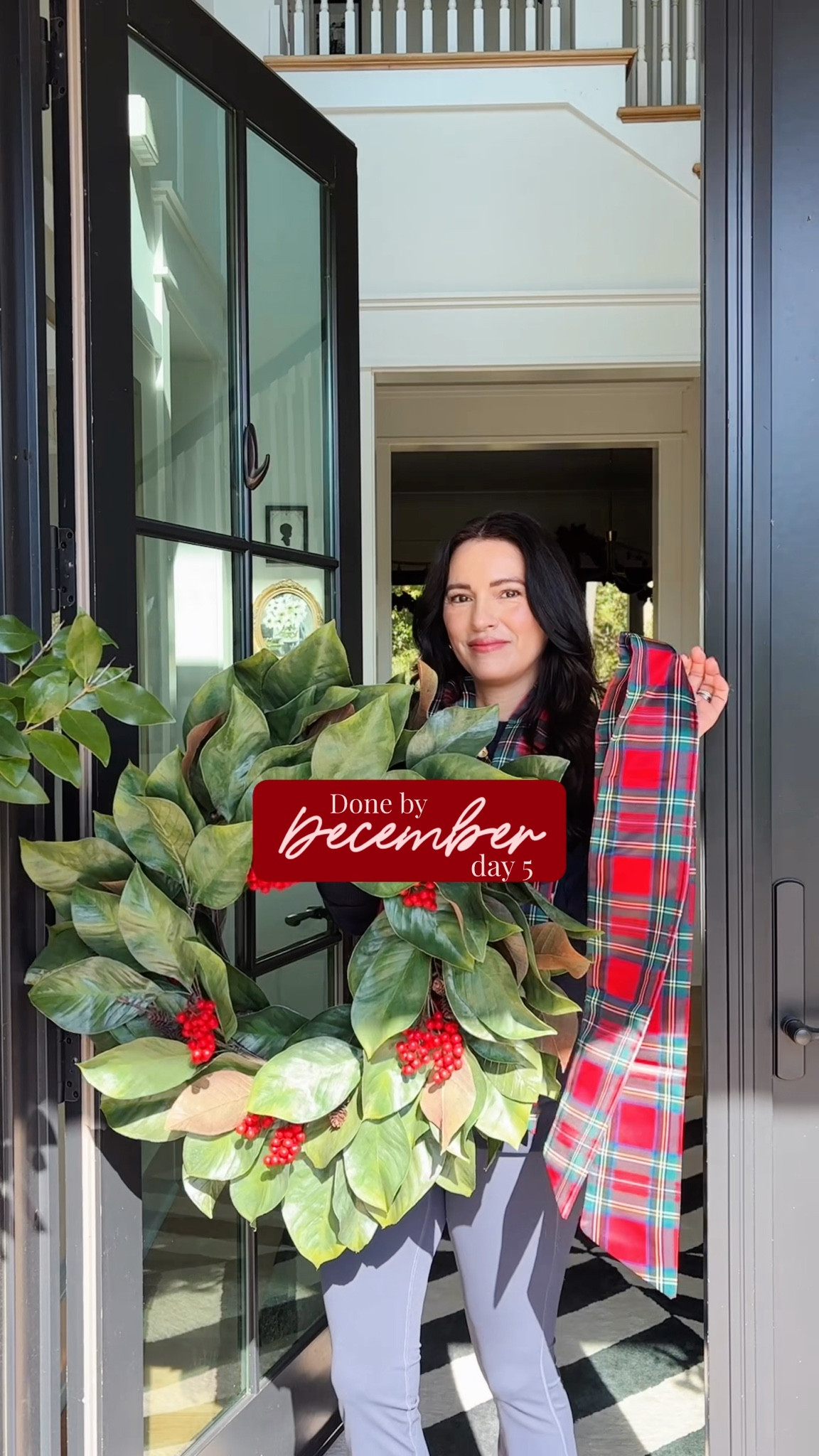 This plaid sash is long enough to tie into a bow, but I prefer it simply knotted. Made my old wreaths feel new again! Rounded up a bunch of sash options and some similar wreaths. ♥️🌲

#LTKFindsUnder50 #LTKHoliday #LTKHome