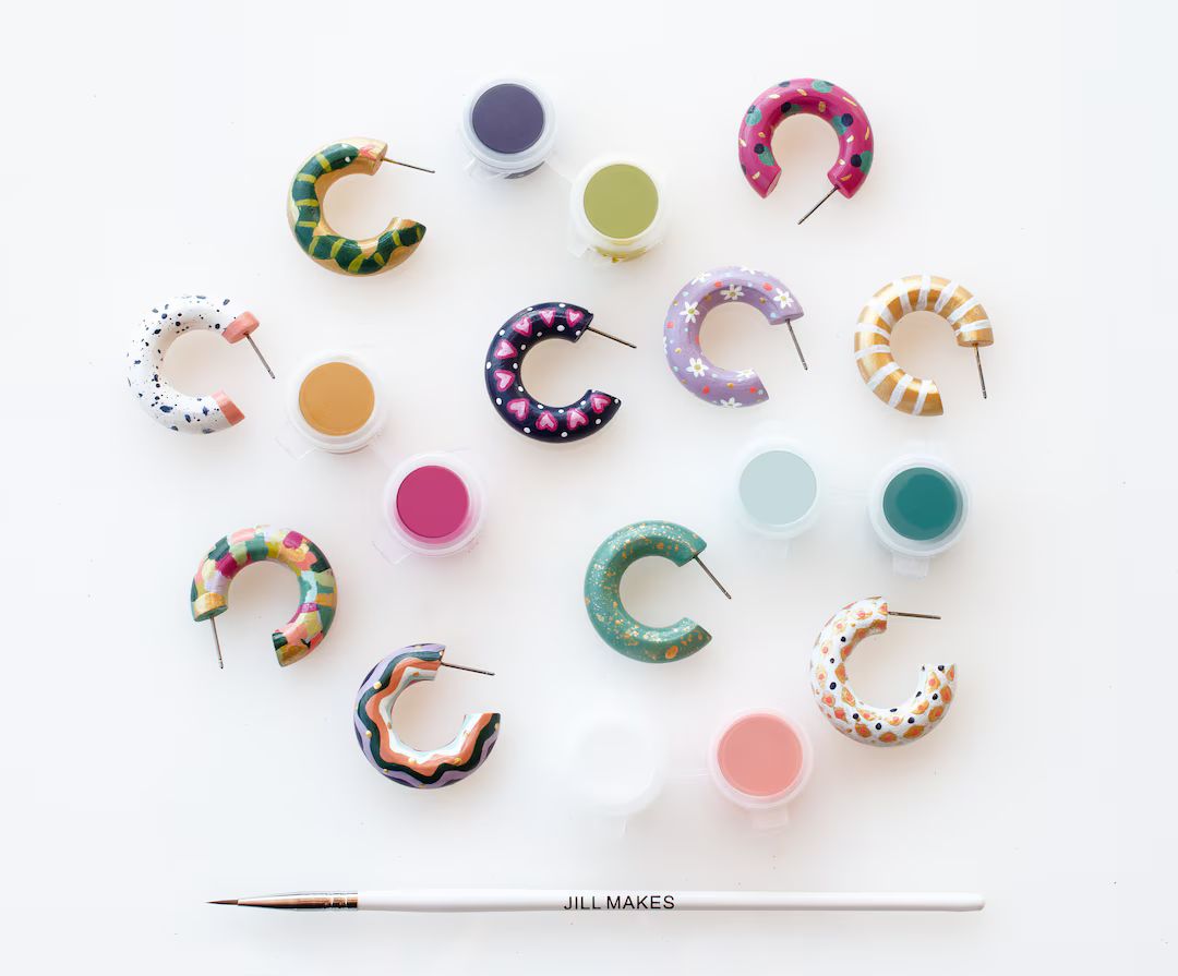 Hoop Earrings, Diy Earring Painting Kit, Easter Gift Idea, DIY Gift, Bridesmaids Gift, Stocking S... | Etsy (US)