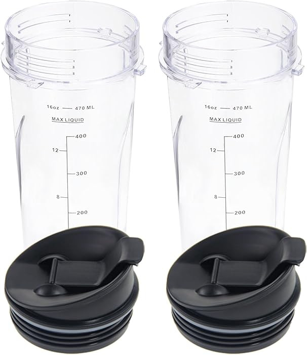 16oz Replacement Cups for Ninja BL660 BL770 QB3001SS Fit Compact Personal Blender, 16oz Ninja Ble... | Amazon (US)