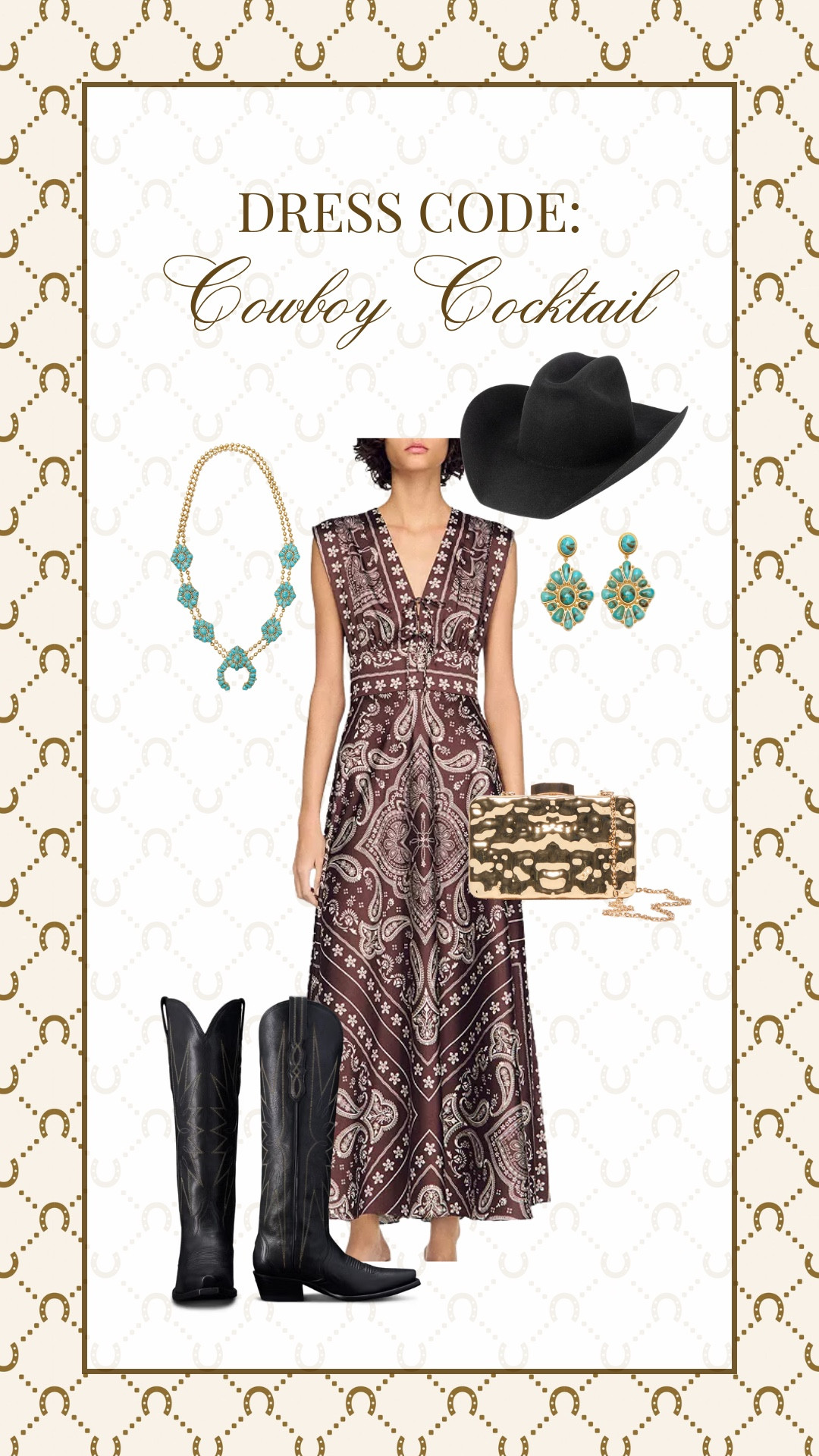 Cowboy cocktail outfit idea!

Western chic // country concert //