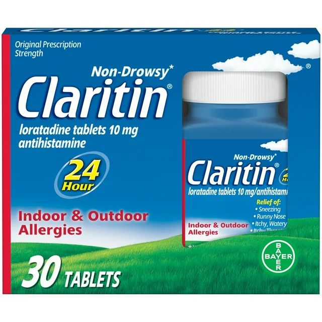 Claritin 24 Hour Non-Drowsy Allergy Medicine, Loratadine Antihistamine Tablets, 30 Ct | Walmart (US)