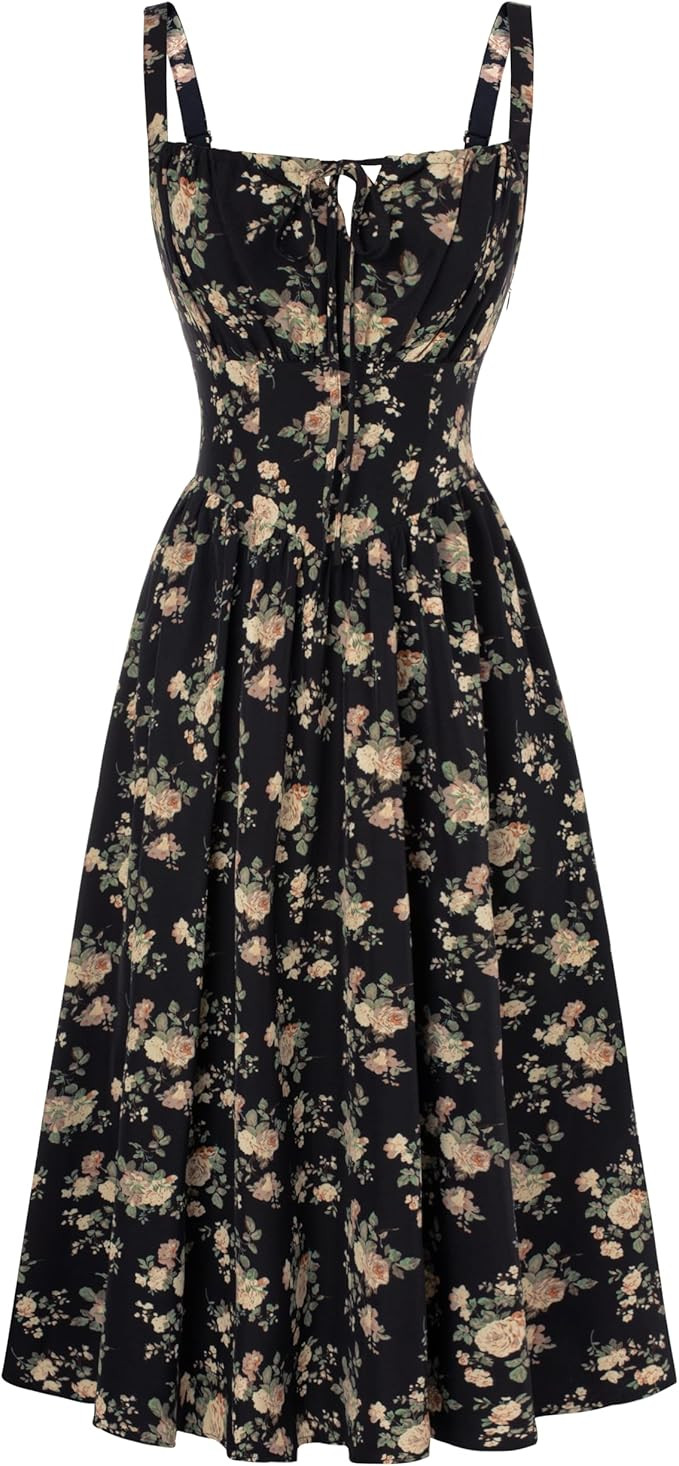 Scarlet Darkness Women's Floral Corset Dress with Pockets for Summer Spring | Floral corset midi ... | Amazon (US)