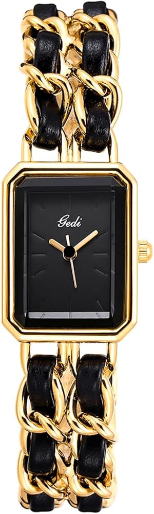 Gosasa Women's Elegant Dress Watch Chain Braid Band Fashion Square Bracelet Watches for Women Ret... | Amazon (US)