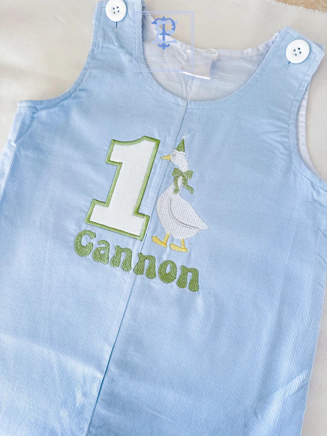 One Silly Goose Baby Birthday Outfit | Embroidered Child Longall | Corduroy Goose Appliqué Cover... | Etsy (US)