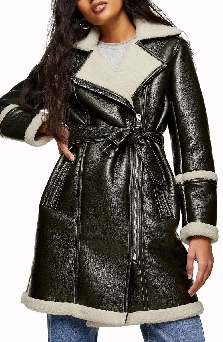 Faux Leather & Faux Shearling Moto Jacket | Nordstrom | Nordstrom